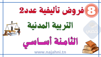 فروض تأليفية عدد2 في التربية المدنية 8 أساسي