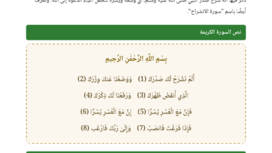 شرح وتفسير سورة الشرح - السنة الثالثة ابتدائي