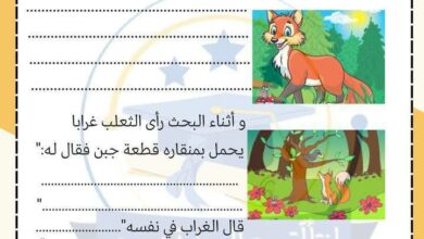 تقييم انتاج كتابي سنة اولى الثلاثي الثالث نموذج عدد 11الغراب والثعلب