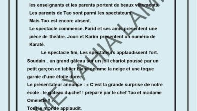 Examen de lecture et compréhension 3ème année trimestre 3