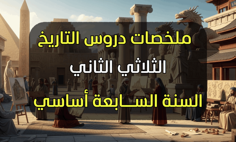 ملخص دروس الثلاثي الثاني في التاريخ 7 اساسي