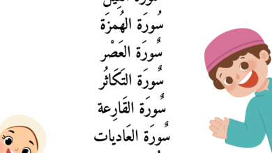 قائمة السور القرآنية للسنة الثانية ابتدائي