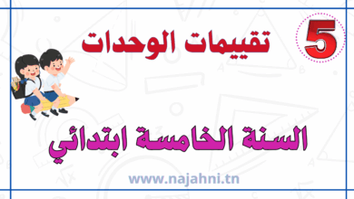 تقييمات وحدات السنة الخامسة ابتدائي