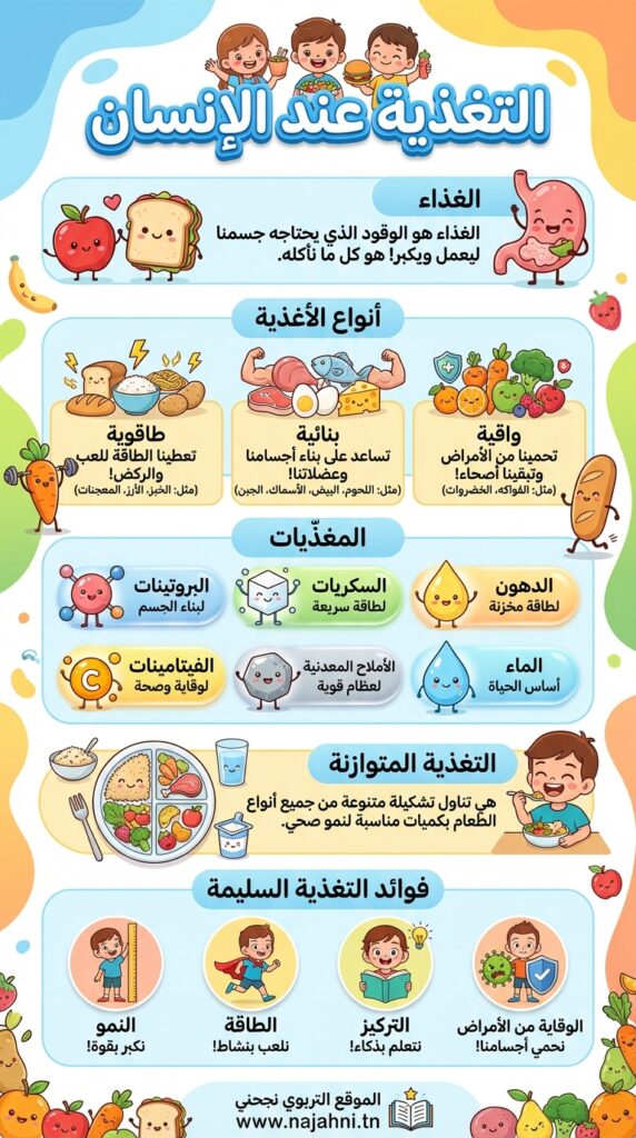 التغذية عند الانسان - السادسة ابتدائي